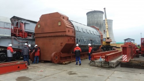 Турбогенератор для первого блока на стройплощадке Белорусской АЭС Турбогенератор для первого блока на стройплощадке Белорусской АЭС